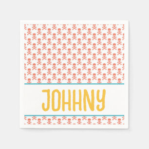 Servilleta De Papel Naranja Pirate Silhouette NAME Moderno Kids Fun