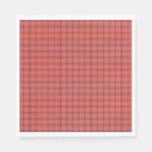 Servilleta De Papel Naranja Plaid