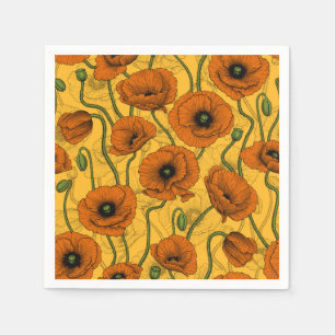 Servilleta De Papel Naranja Poppies