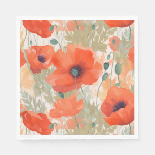 Servilleta De Papel Naranja Poppy Meadow