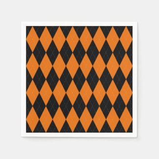 Servilleta De Papel Naranja Preppy Argyle Fiesta Paper Napkin
