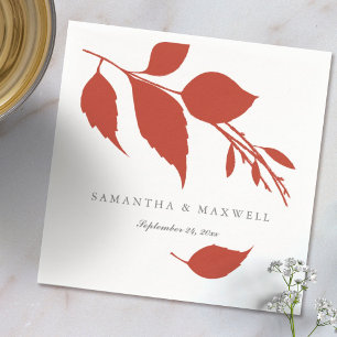 Servilleta De Papel Naranja quemado Boda Tema Cocktail Napkins