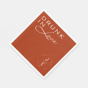 Servilleta De Papel Naranja quemado Elegante Moda Monograma Mínimo Gui