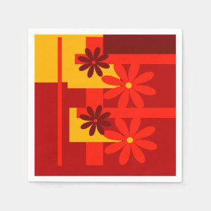 Servilleta De Papel Naranja retro de los años 1970