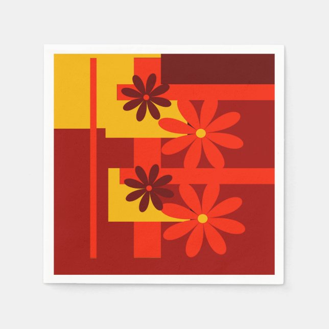 Servilleta De Papel Naranja retro de los años 1970 (Anverso)