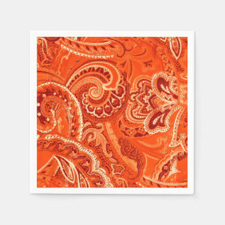Servilleta De Papel Naranja Retro Paisley Bandanna/Bandana