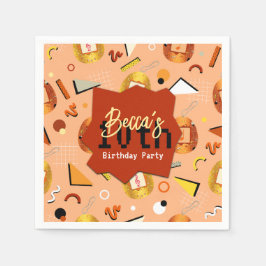 Servilleta De Papel Naranja retro Tamagotchi Cumpleaños