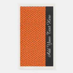 Servilleta De Papel Naranja Retro Y Puntos De Polka Negro Towe De Pape