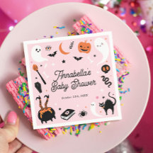Naranja rosa lindo Halloween Baby Shower