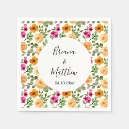 Servilleta De Papel Naranja rosado Summer Floral