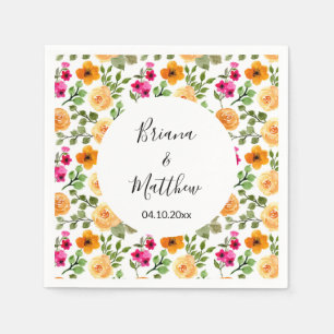 Servilleta De Papel Naranja rosado Summer Floral