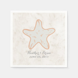 Servilleta De Papel Naranja Rustic Starfish Boda