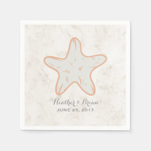 Servilleta De Papel Naranja Rustic Starfish Boda