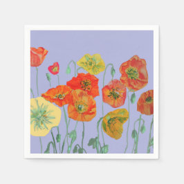 Servilleta De Papel Naranja Shabby Poppy Lavender Serviettes Purple