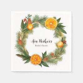 Servilleta De Papel Naranja Slice Green Pine Needles Bridal Shower