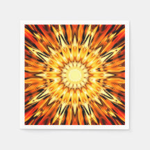 Naranja Sunburst Paper Napkin