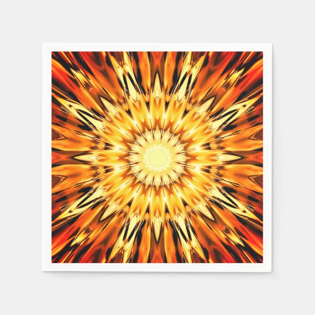 Servilleta De Papel Naranja Sunburst Paper Napkin (Anverso)