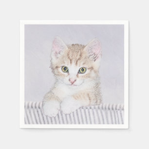 Servilleta De Papel Naranja Tabby Kitten Pintura - Arte Gato Original