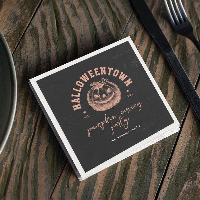 Servilleta De Papel Naranja tallador de calabaza partido Halloween Neg (Subido por el creador)