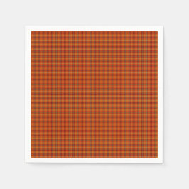 Servilleta De Papel Naranja Tartan Paper Napkins