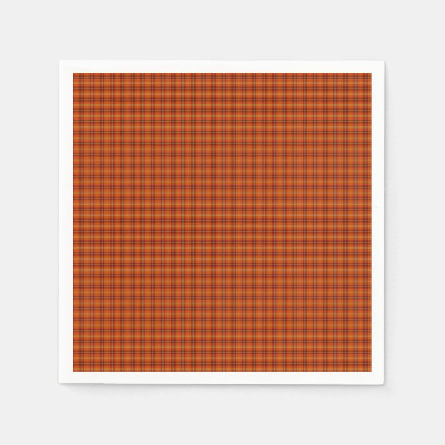 Servilleta De Papel Naranja Tartan Paper Napkins (Anverso)