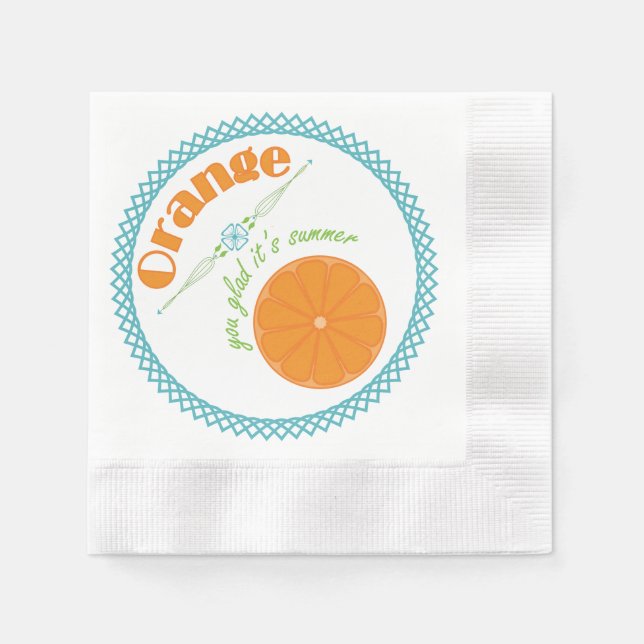 Servilleta De Papel Naranja, te alegra que sea verano con la frontera  (Anverso)