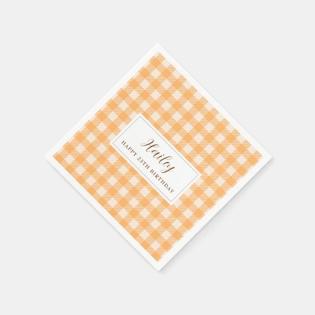 Servilleta De Papel Naranja temático de simple agricultor rústico (Borde)