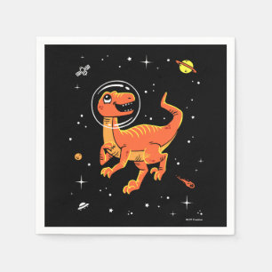 Servilleta De Papel Naranja Tyrannosaurus Dinos En El Espacio