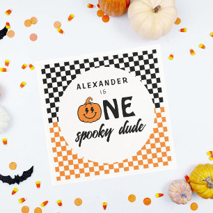 Servilleta De Papel Naranja Un Tipo Espeluznante Cumpleaños 1 Hallowee