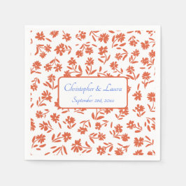 Servilleta De Papel Naranja Verona Sunset Boda Floral