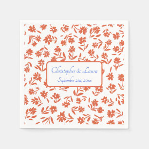 Servilleta De Papel Naranja Verona Sunset Boda Floral