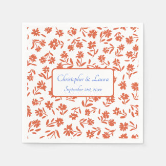 Servilleta De Papel Naranja Verona Sunset Boda Floral