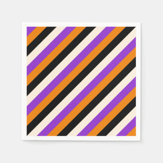 Servilleta De Papel Naranja Violeta Negro Raya Halloween