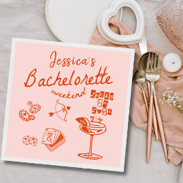 Servilleta De Papel Naranja Whimsical Cocktail Bachelorette Party