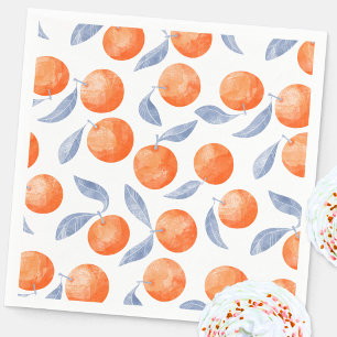 Servilleta De Papel Naranjas cítricas acuarela Mediterráneo 
