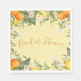 Servilleta De Papel Naranjas de Bridal Shower Lemons Citrus Floral