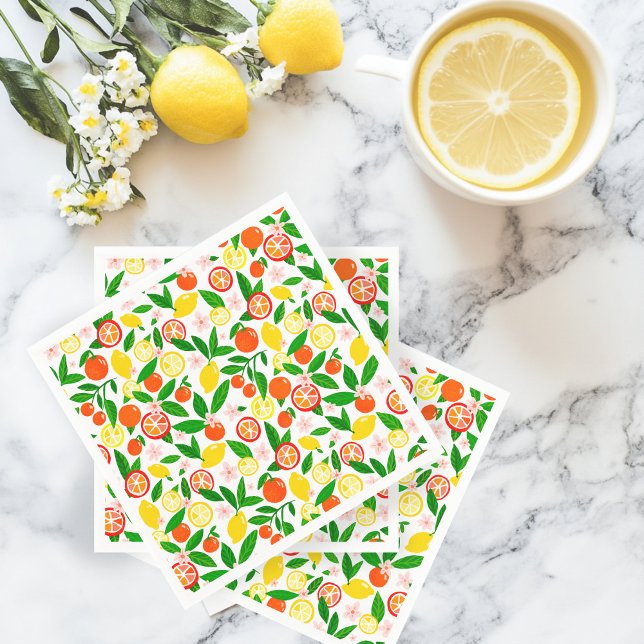 Servilleta De Papel Naranjas de Citrus Celebration Lemons Baby Shower (Citrus Celebration Lemons Oranges Baby Shower Napkins
)
