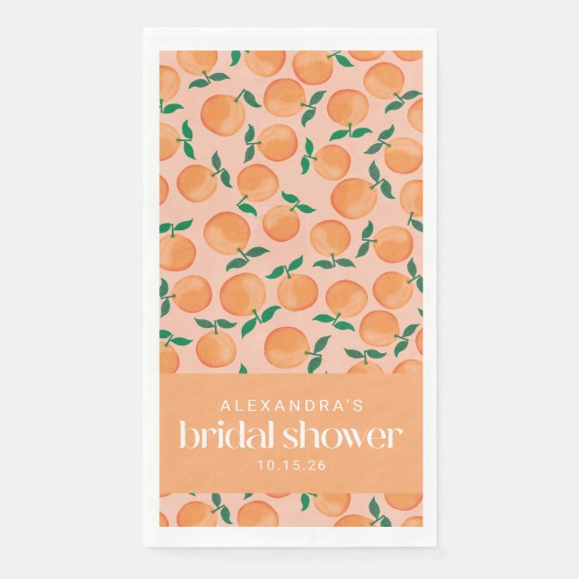 Servilleta De Papel Naranjas de Verano Frutas Rosa Despedida de Solter (Anverso)