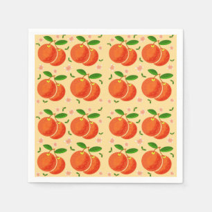 Servilleta De Papel Naranjas y flores