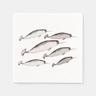 Servilleta De Papel Narwhals Swim - Arroganta de ballena dulce regalo