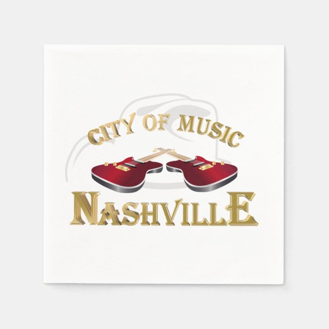 Servilleta De Papel Nashville. Ciudad de la música (Anverso)