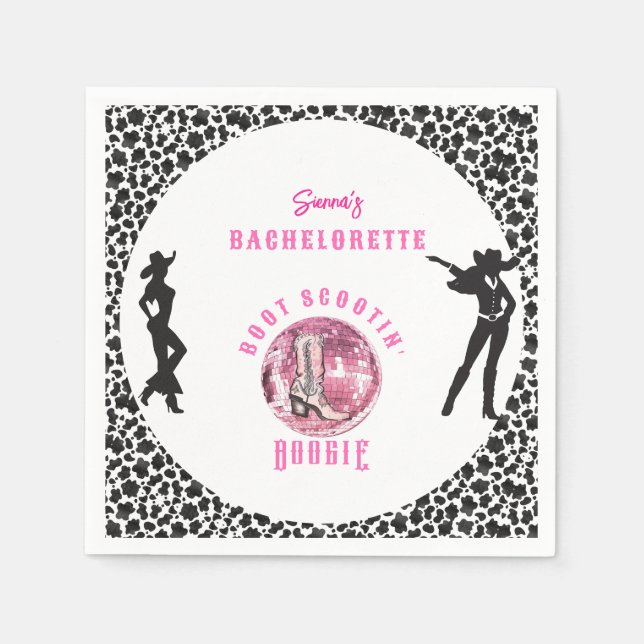 Servilleta De Papel Nashville Cowgirl Disco Rodeo Bachelorette Weekend (Anverso)
