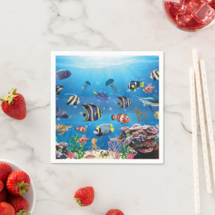 Servilleta De Papel Natación de peces tropicales