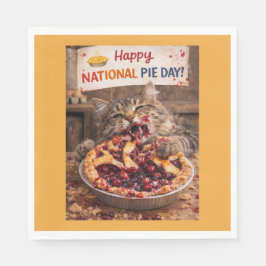 Servilleta De Papel National Pie Day Cat Napkins