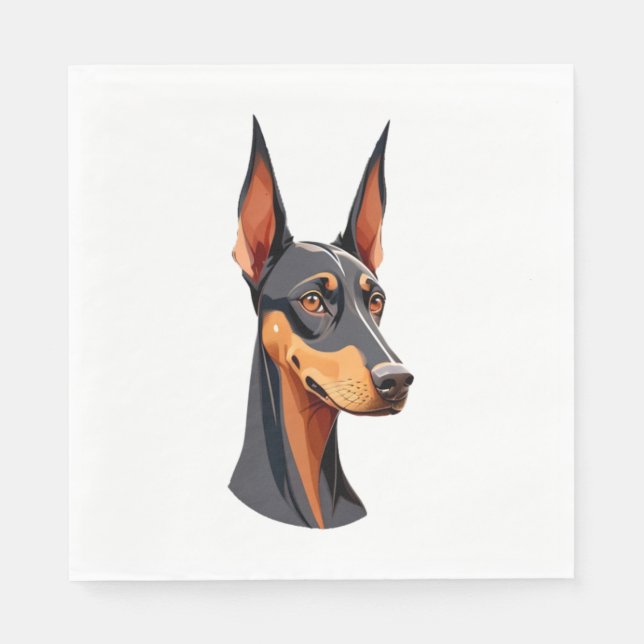 Servilleta De Papel Natural Ear Doberman (Anverso)