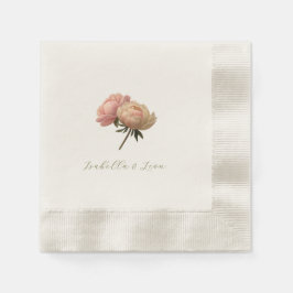 Servilleta De Papel Natural Ecru | Chic Floral Rose Boda