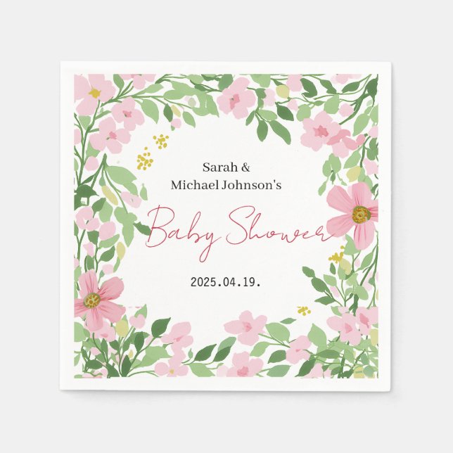 Servilleta De Papel Natural Garden Baby Shower Paper Napkin (Anverso)