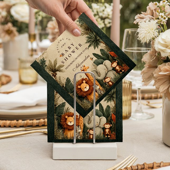 Servilleta De Papel Natural Safari Leaves Baby Shower (Subido por el creador)