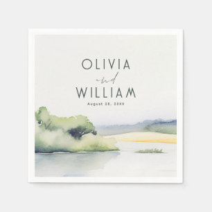 Servilleta De Papel Naturaleza acuarela romántica