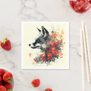 Servilleta De Papel Naturaleza de vida silvestre Boho Floral Fox